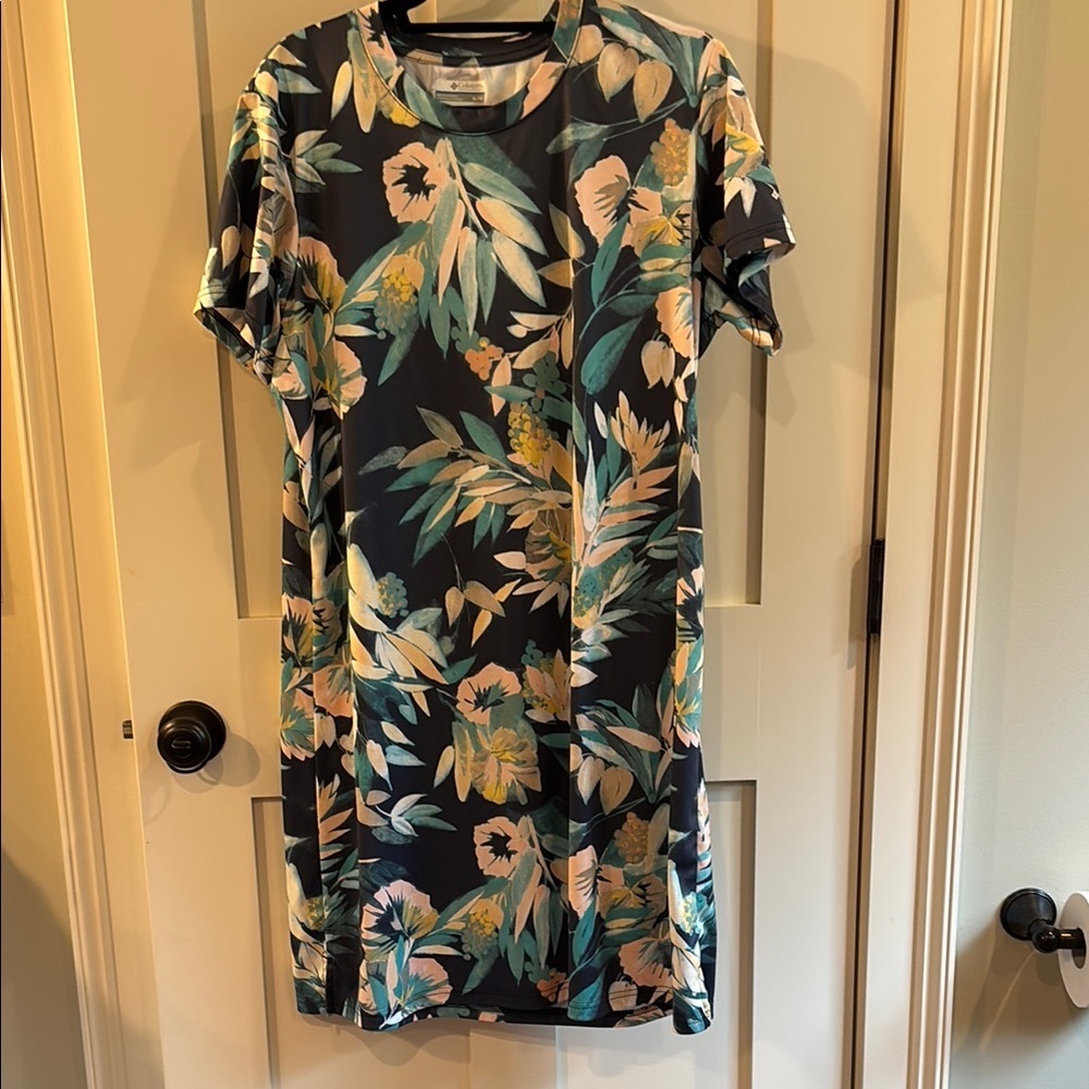 Columbia Floral Print Dress - Blue and Green